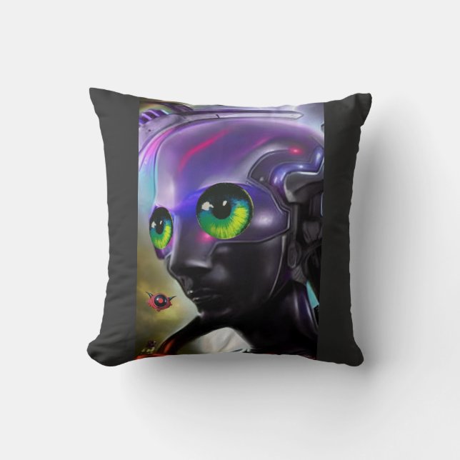 Always Watching - Ken Gage Art Throw Pillow (Front)