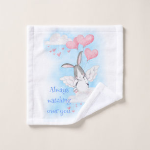 Always watching over you angel bunny wash cloth