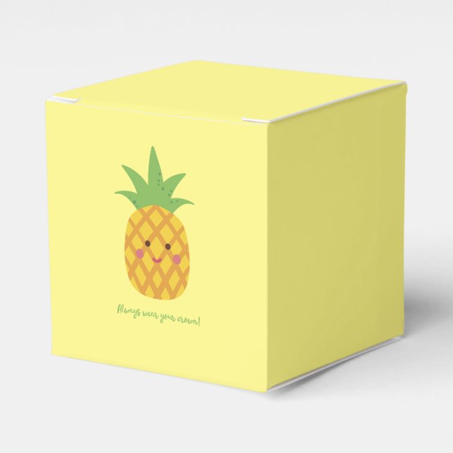 Always Wear Your Crown Punny Pineapple  Favor Box (Front Side)