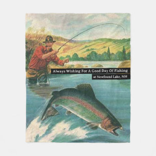 Always Wishing For a Good Day of Fishing Customize Fleece Blanket