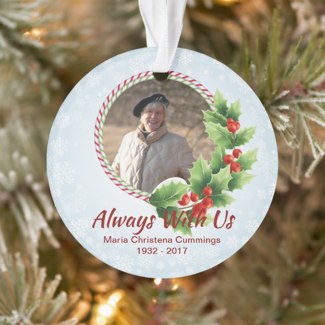Always With Us Personalized Memorial Photo Ornament (Tree)