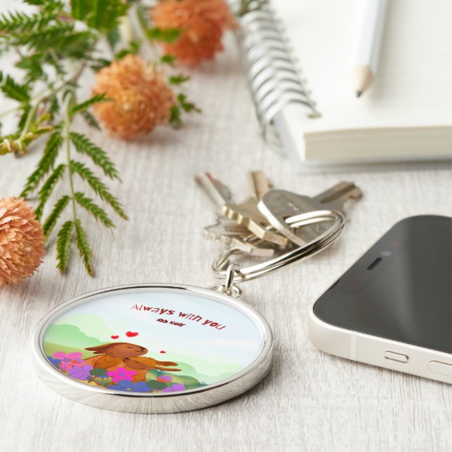 Always With You – Cute Bunny Keychain (Side)