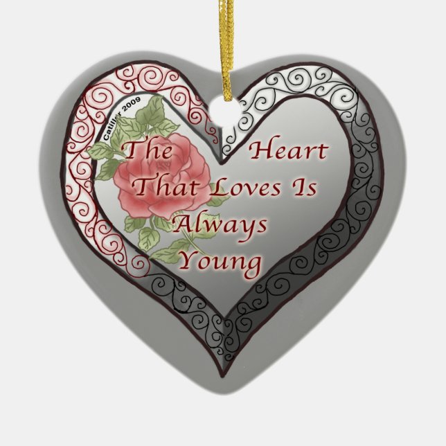 Always Young Silver Heart ornament (Front)