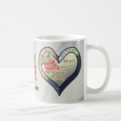 Always Young Valentine Heart mug