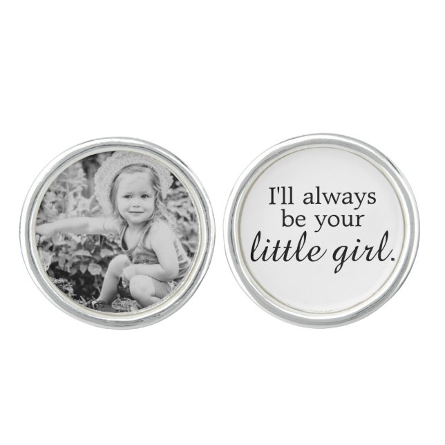 Always Your Little Girl Photo Father of the Bride Cufflinks (Front)