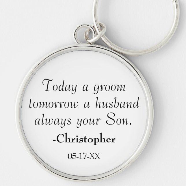 Always Your Son Mother of the Groom Wedding Keychain (Front)