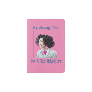 AlwaysTimeForNewAdventure-Model-Big Pink Earrings Passport Holder