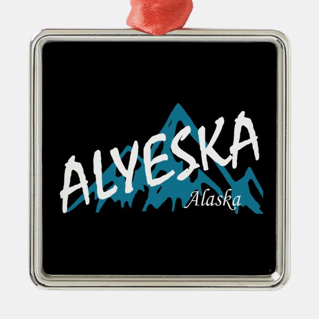 Alyeska Alaska Mountains Metal Ornament (Front)