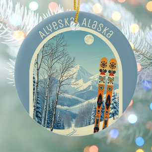 Alyeska Alaska ski area souvenir  Ceramic Ornament