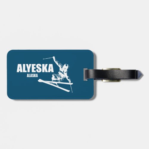 Alyeska Alaska Skier Luggage Tag