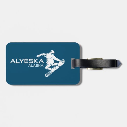 Alyeska Alaska Snowboarder Luggage Tag