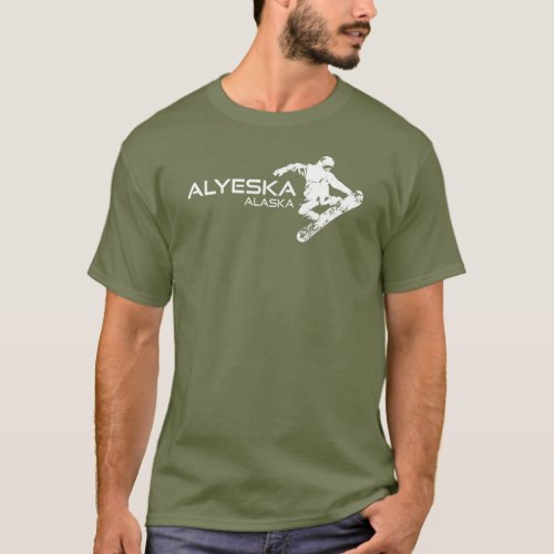 Alyeska Alaska Snowboarder T_Shirt