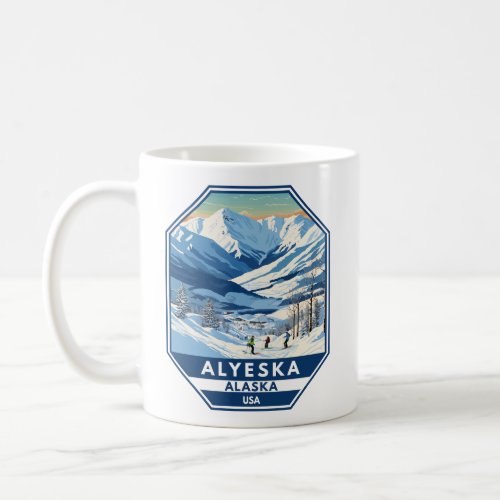 Alyeska Alaska Winter Travel Art Vintage Coffee Mug
