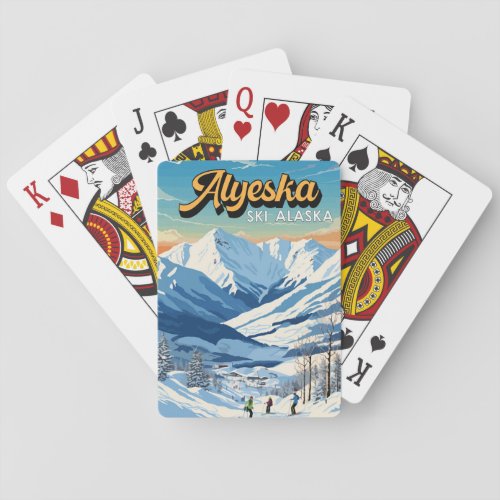 Alyeska Alaska Winter Travel Art Vintage Poker Cards