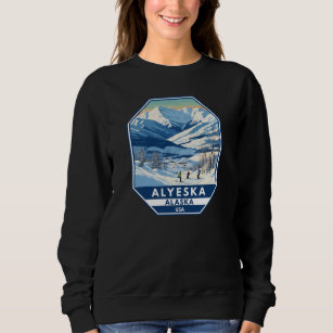 Alyeska Alaska Winter Travel Art Vintage Sweatshirt