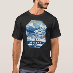 Alyeska Alaska Winter Travel Art Vintage T-Shirt