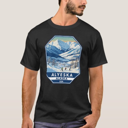 Alyeska Alaska Winter Travel Art Vintage T_Shirt