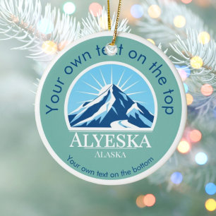 Alyeska resort Alaska ski medal christmas Ornament