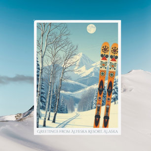 Alyeska Resort Alaska ski vacation Postcard