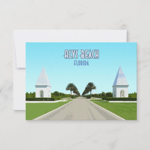 Alys Beach Florida Gulf Coast Vintage Flat Card