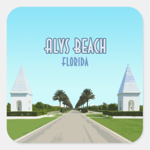 Alys Beach Florida Gulf Coast Vintage Square Sticker