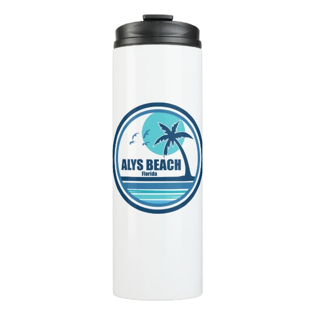 Alys Beach Fort Walton Palm Tree Birds Thermal Tumbler (Front)