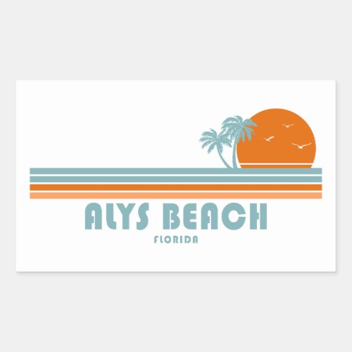 Alys Beach Fort Walton Sun Palm Trees Rectangular Sticker
