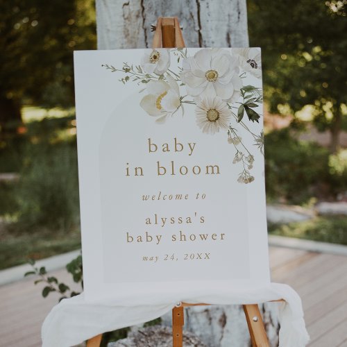 ALYSSA Boho Baby In Bloom Baby Shower Welcome Sign