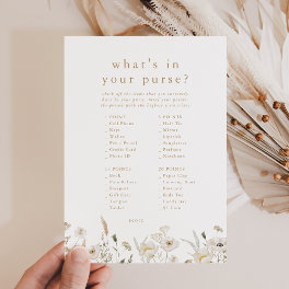 ALYSSA Boho Flower What's In Your Purse Game Card