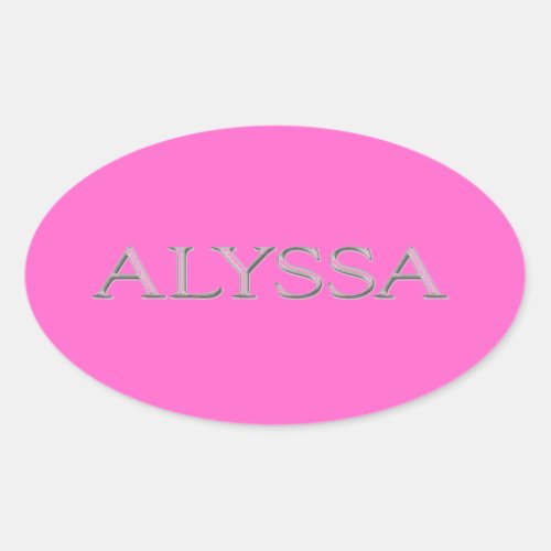 Alyssa Custom Raised Lettering Oval Sticker