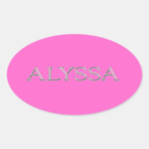 Alyssa Custom Raised Lettering Oval Sticker