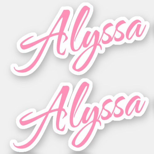 Alyssa Decorative Name in Pink x2 Sticker