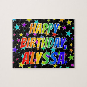 "ALYSSA" First Name, Fun "HAPPY BIRTHDAY" Jigsaw Puzzle