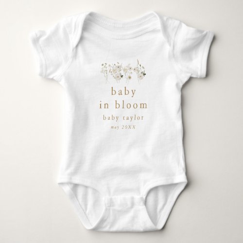 ALYSSA Floral Baby In Bloom Pregnancy Announcement Baby Bodysuit