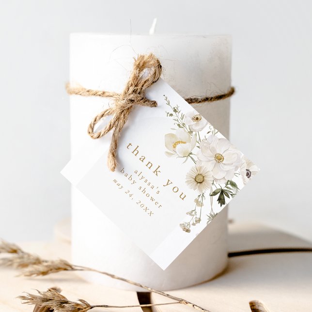 ALYSSA Floral Boho Flower Baby Shower Thank You Favor Tags (ALYSSA Floral Boho Flower Baby Shower Thank You Favor Tags)