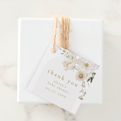 ALYSSA Floral Boho Flower Baby Shower Thank You Favor Tags