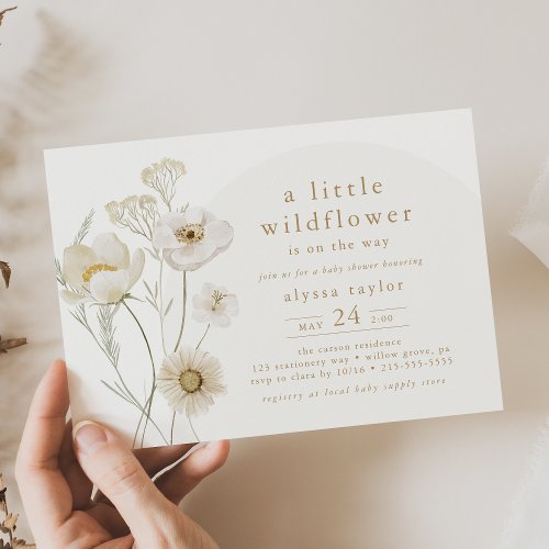 ALYSSA Floral Boho Little Wildflower Baby Shower Invitation