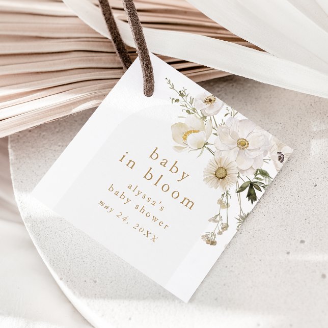 ALYSSA Floral Flower Baby In Bloom Baby Shower Favor Tags (ALYSSA Floral Flower Baby In Bloom Baby Shower Favor Tags)