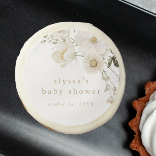ALYSSA Floral Summer Boho Flower Baby Shower Sugar Cookie