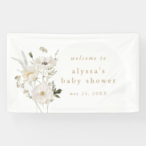 ALYSSA Floral Summer Boho Wild Flower Baby Shower Banner