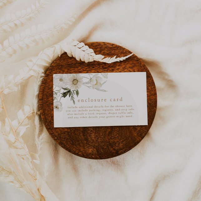 ALYSSA Floral Summer Boho Wild Flower Baby Shower Enclosure Card (ALYSSA Floral Summer Boho Wild Flower Baby Shower Enclosure Card)