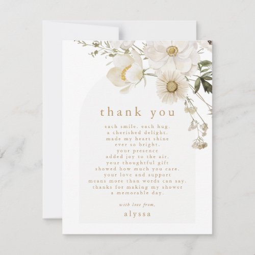 ALYSSA Floral Summer Boho Wild Flower Baby Shower Thank You Card