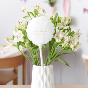 ALYSSA White Gold Boho Minimal Simple Baby Shower Balloon