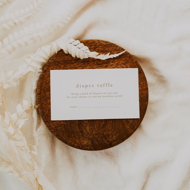 ALYSSA White Gold Simple Baby Shower Diaper Raffle Enclosure Card (ALYSSA White Gold Simple Baby Shower Diaper Raffle Enclosure Card)