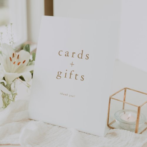 ALYSSA White Gold Unique Simple Cards and Gifts Pedestal Sign