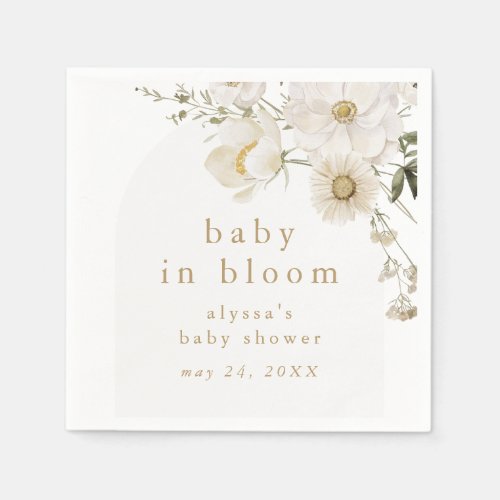 ALYSSA Wildflower Floral Baby In Bloom Baby Shower Napkins