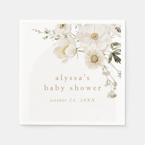 ALYSSA Wildflower Floral Boho Flower Baby Shower Napkins