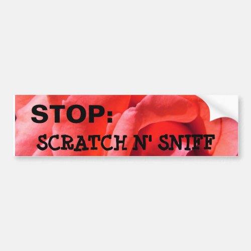 Alyssas nana rose STOP SCRATCH N SNIFF Bumper Sticker