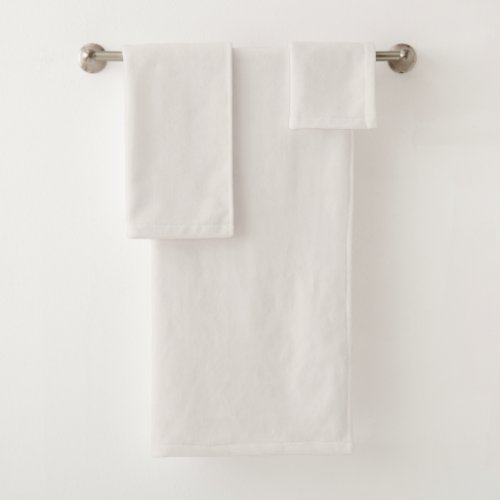 Alyssum White Solid Color Light Neutral Colors Bath Towel Set