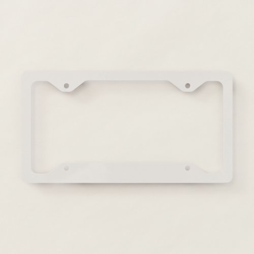 Alyssum White Solid Color Light Neutral Colors License Plate Frame